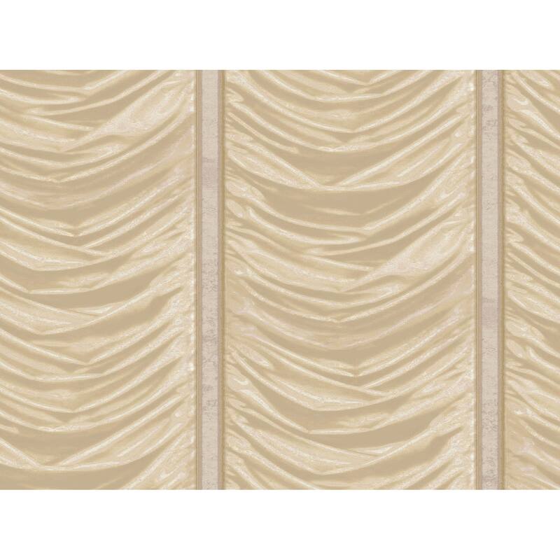 Galerie Wallcoverings Opulence Collection Italian Drape Vinyl on Non-woven Glitter/Shimmer Wallpaper Roll Double Width - 33-feet long  x 42-inches wide - Yellow/Gold