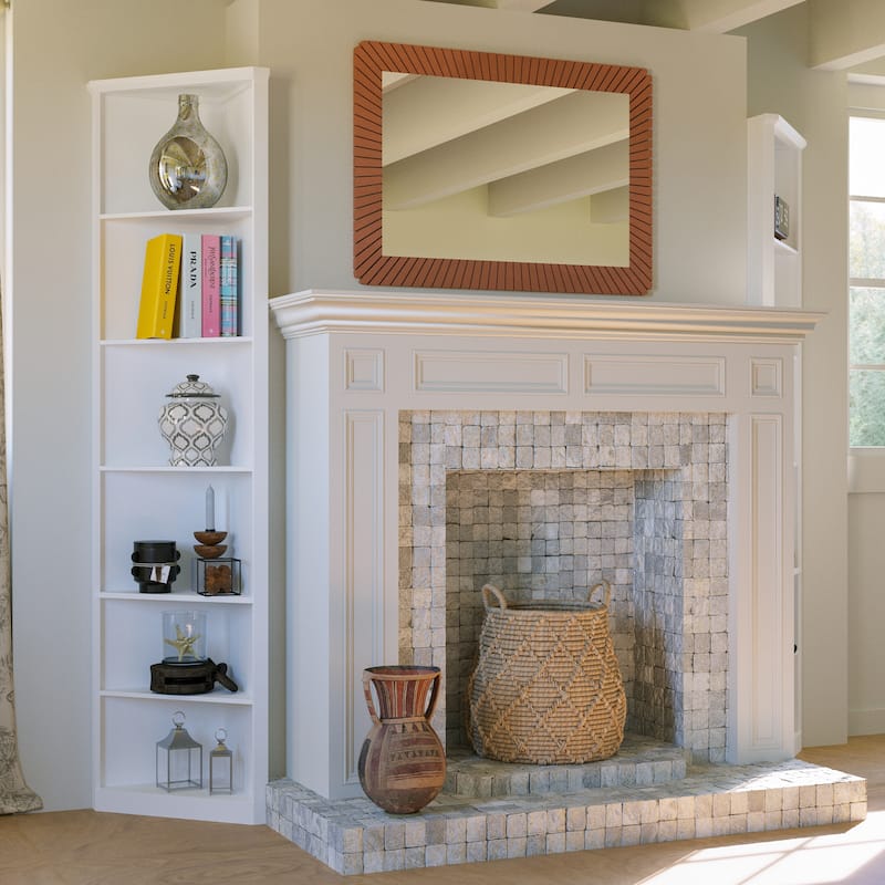 Bookshelf Display Cabinet with 6-Tier Shelves Tall White Corner Bookcase Storage Shelf Unit