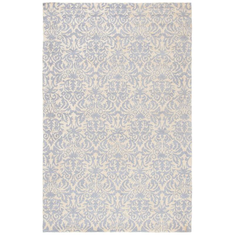 SAFAVIEH Handmade Chelsea Duschka French Country Wool Rug - 3'9" x 5'9" - Beige Yellow/Grey