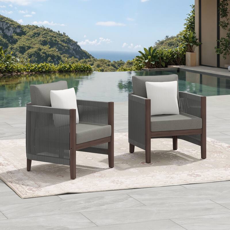 Corvus Iona 2-piece Outdoor Club Chair with Sunbrella Cushion and Pillow