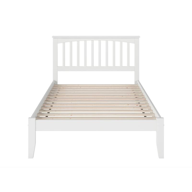 Rustic Platform Bed with Charger - Solid Wood Bed Frame - Modern Style Bed - 77" L x 57.75" W