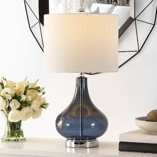 SAFAVIEH Lighting 24-inch Brooks Glass Table Lamp - 13" x 13" x 24"