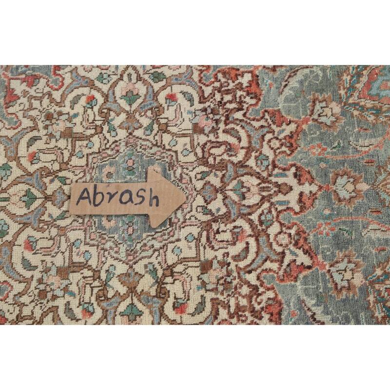 Distressed Floral Tabriz Persian Area Rug Hand-knotted Wool Carpet - 7'9" x 10'8"