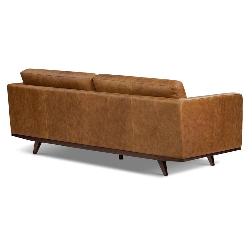 Poly & Bark York 89" Full-Grain Genuine Leather Sofa