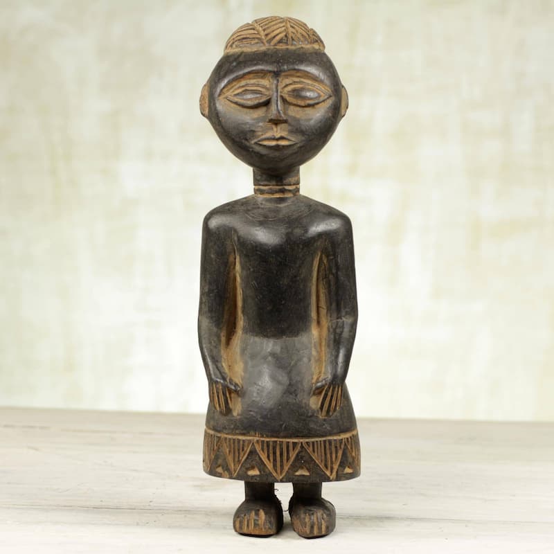 Handmade Ashanti Poise Wood sculpture (Ghana)