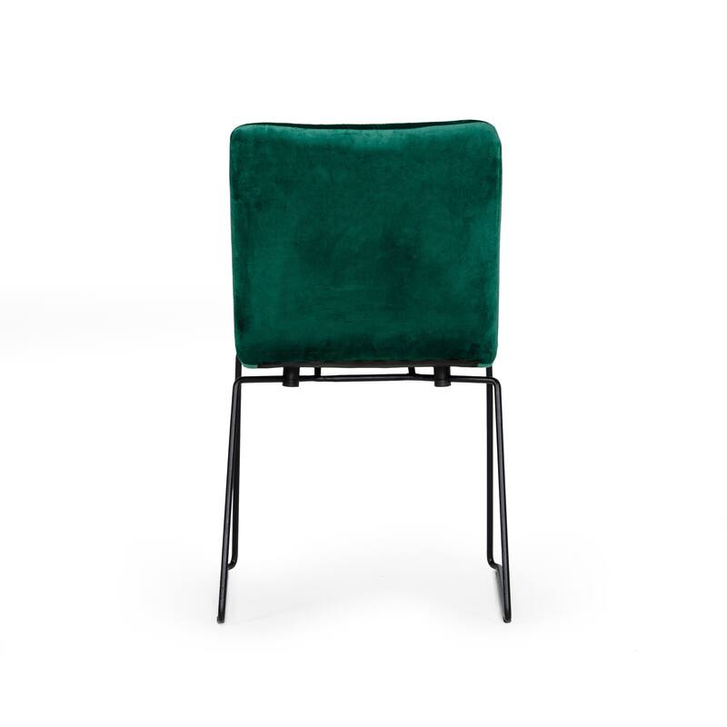 Modrest Yannis Modern Green Fabric Dining Chair (Set of 2)