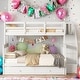 preview thumbnail 14 of 46, Twin-Over-Full Bunk Bed with Twin size Trundle, Storage and Guard Rail for Bedroom, Dorm, for Adults White