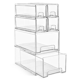 Sorbus Stackable Pull-Out Drawers, Clear Storage for Office, Home ...