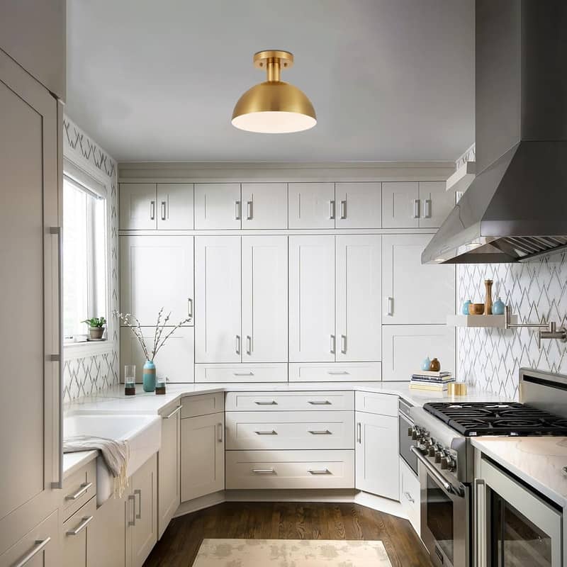 11.8’’ Kitchen light gold ceiling light copper, plated iron light fixture - N/A