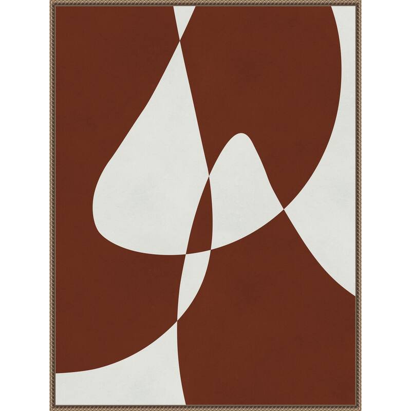 Brown Expressionism 1 by Vitor Costa Framed Canvas Wall Art Print