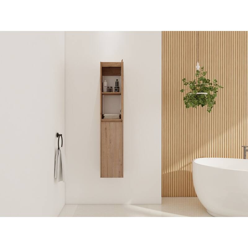 MEDUNJESS Bathroom Side Cabinet, Float Mounting Design