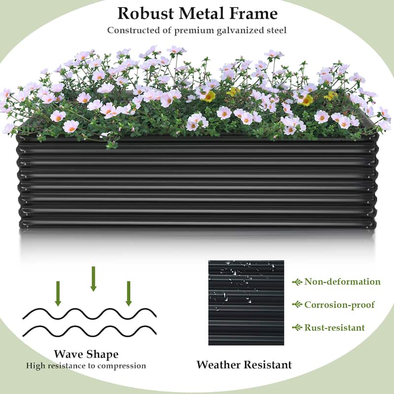 Costway 2 PCS Galvanized Raised Garden Bed Outdoor Planter Box - See Details