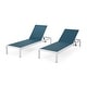 preview thumbnail 6 of 52, Cape Coral Outdoor Aluminum Chaise Lounge (Set of 2) by Christopher Knight Home - 77.56" D x 25.20" W x 11.80" H