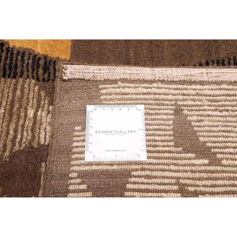 ECARPETGALLERY Hand-knotted Opulence Light Brown Silk, Wool Rug - 9'1 x 11'8