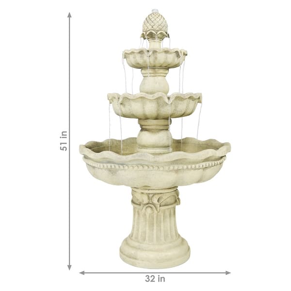 Sunnydaze 3-Tier Pineapple Outdoor Fountain - May Be Options to Choose