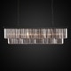 preview thumbnail 22 of 26, 47 in. Smoked Gray and Black Modern Contemporary Crystal Chandelier 2-Tier Linear Kitchen Island Pendant Light for Dining Room