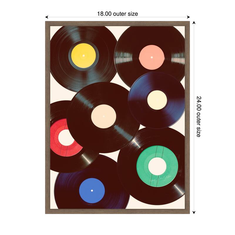 Kate and Laurel Sylvie Retro Vinyl Framed Canvas by Honey Island Studio
