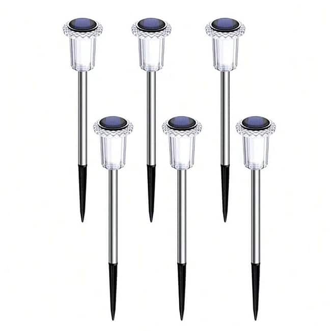 13'' Solar Pathway Lights Outdoor LED Yard Lights for Garden, Driveway - 6 Pack