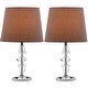 preview thumbnail 6 of 5, SAFAVIEH Lighting 15-inch Crescendo Grey Shade Tiered Crystal Table Lamp (Set of 2) - 9"x9"x16" - 9"W x 9"D x 16"H