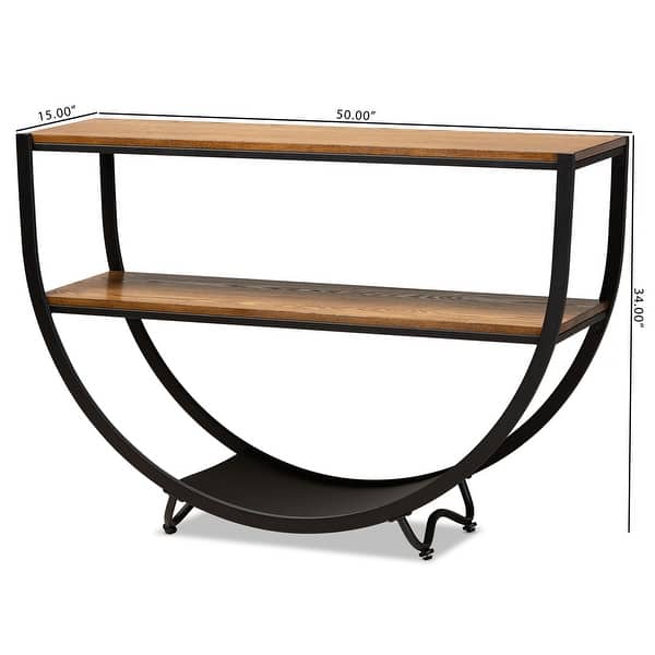 dimension image slide 1 of 2, Carbon Loft Cohn Vintage Industrial Console Table