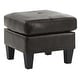 preview thumbnail 2 of 5, Small Faux Leather Square Ottoman Black