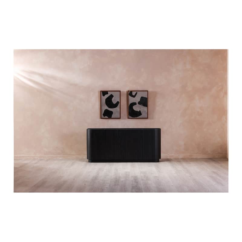 Aurelle Home Abstract Black Shapes Framed Painting