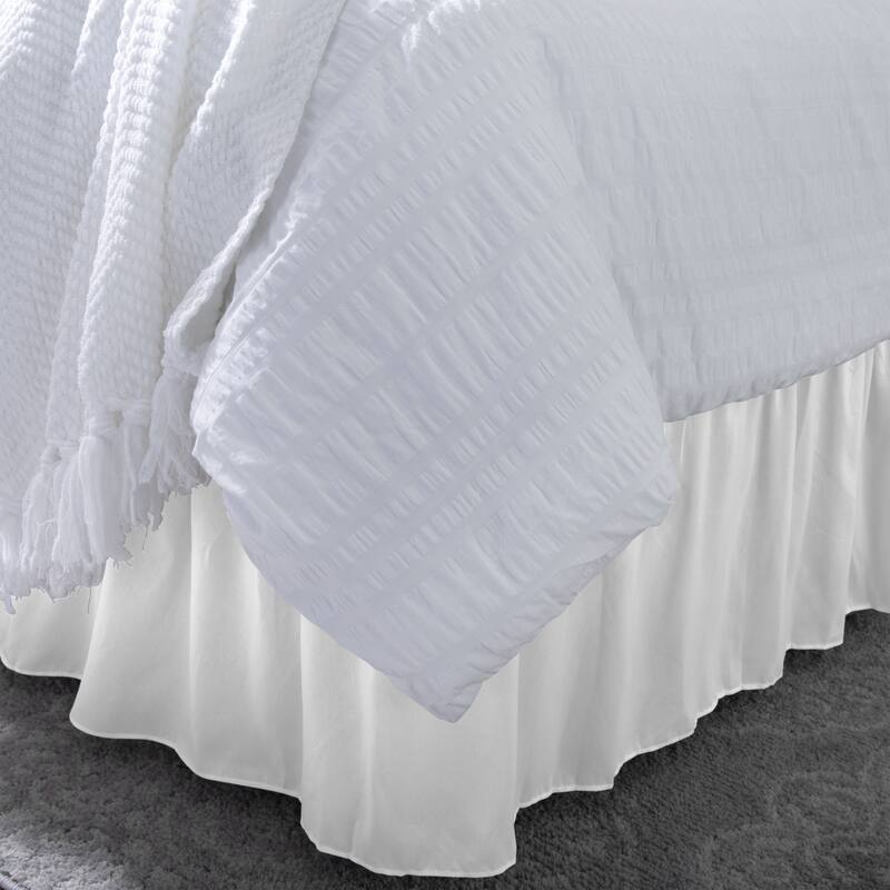 Home Details Wrap Around Bed Ruffle Queen/King in White