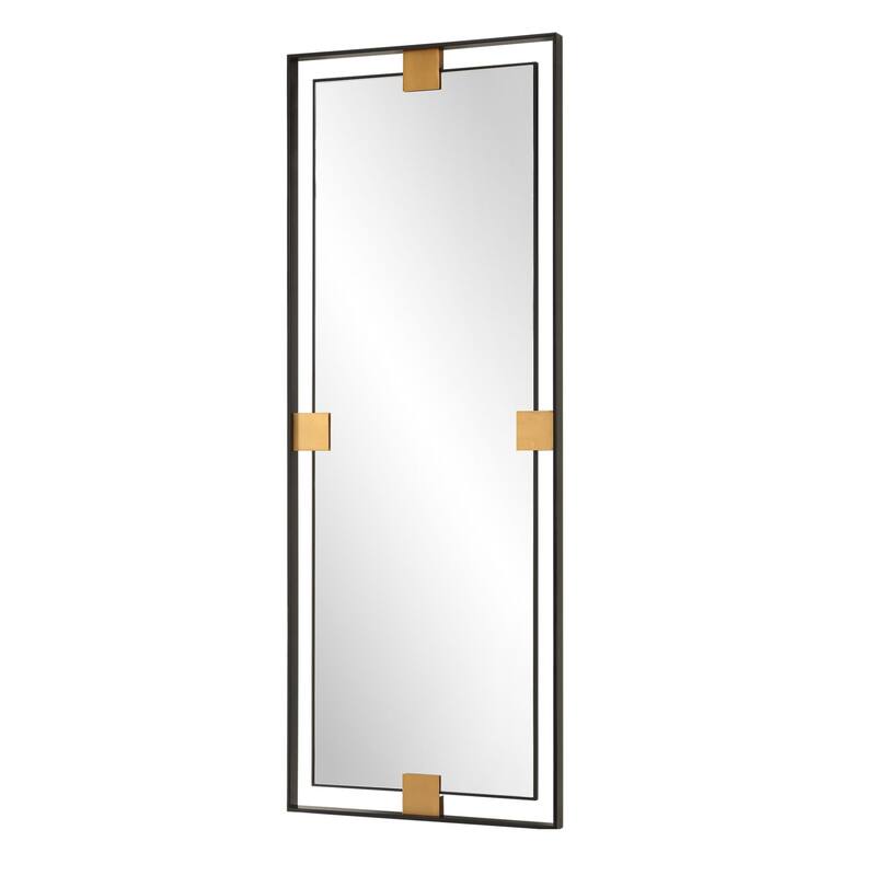 Rectangular Oversized Wall Mirror - 76.75" - Brushed Brass Finish