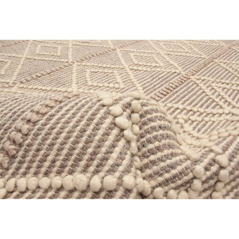 ECARPETGALLERY Braid weave Sienna Taupe Wool Rug - 6'1 x 8'10