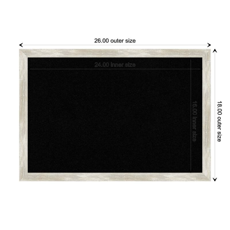 Crackled Metallic Narrow Framed Black Corkboard Bulletin Board - Board Size 24x16