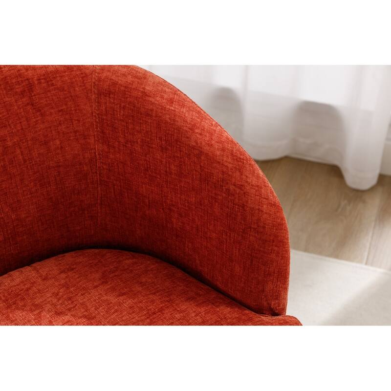 Chenille Fabric Swivel Accent Armchair Barrel Chair