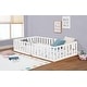 preview thumbnail 10 of 12, COSTARS Toddler Floor Bed with Rails for Kids, Montessori Wooden Twin Bed Frame with Door, Low to Ground White