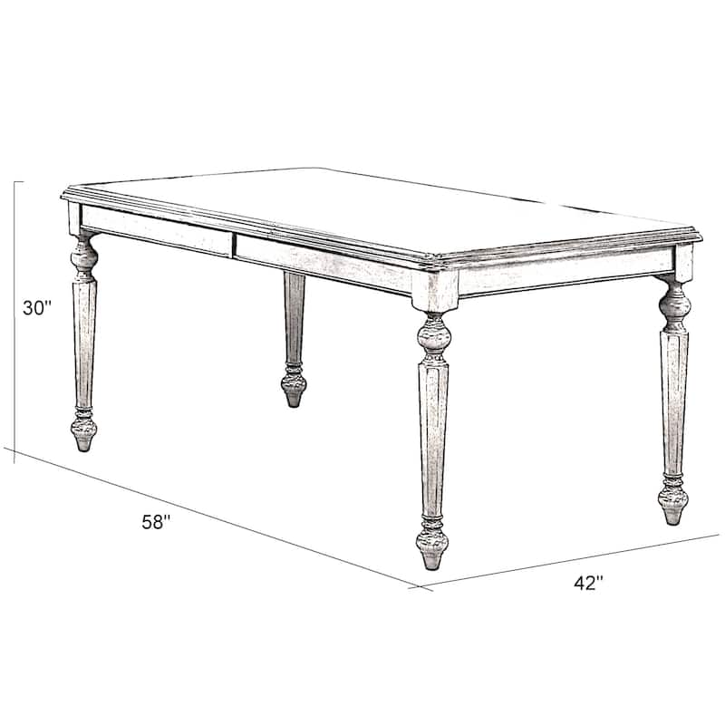 Extendable Dining Table - Rectangular Table Seats 8 - Antique White & Chestnut Brown Finish - 58