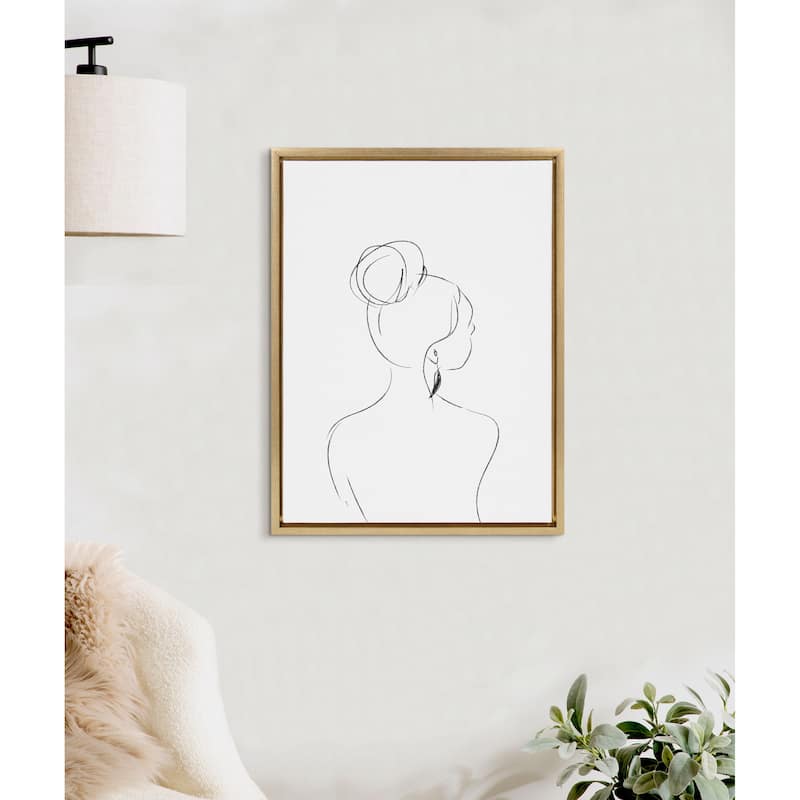 Kate and Laurel Sylvie Woman Framed Canvas by Teju Reval of SnazzyHues