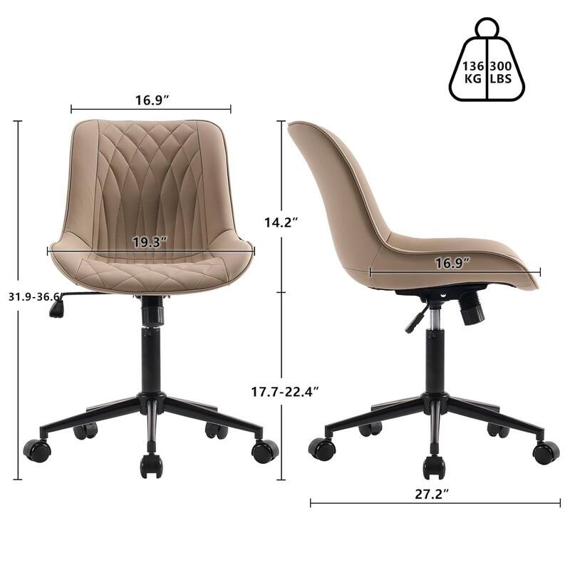 Modern Office Chair, Leather Swivel Office Chair for Home Office