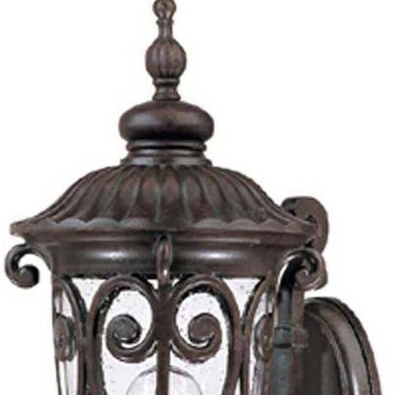 Outdoor Wall Light Fixture with Clear Seeded Glass Shade Hardwired Aluminum Sconce A19 Bulb Compatible - 22.75" H x 9.38" W