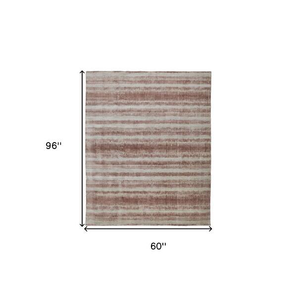 HomeRoots 5' X 8' Tan and Ivory Abstract Hand Woven Area Rug - 5' x 8 ...