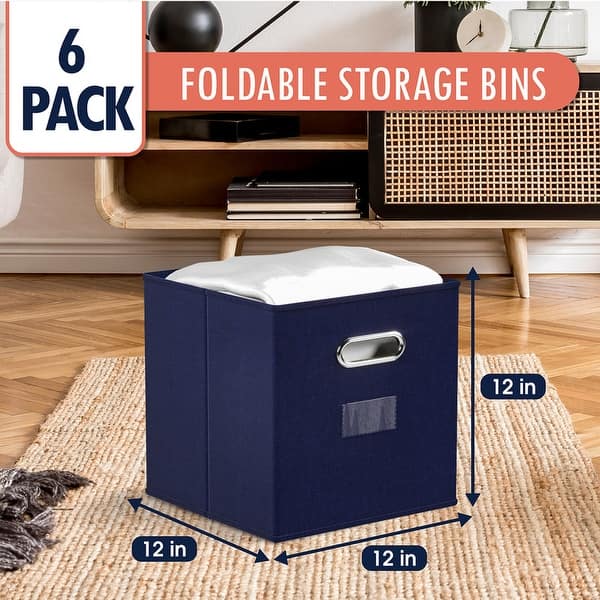 12x12 Cube Storage Bins 4 Pack Collapsible Fabric Storage Cubes Toy Storage  B
