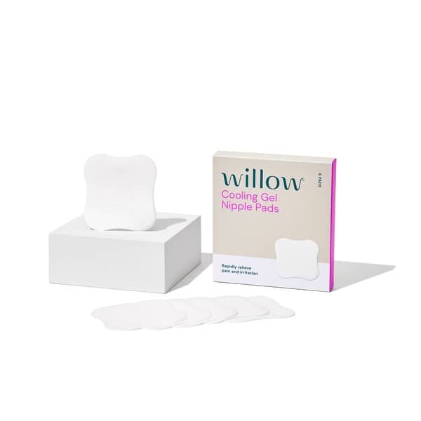 slide 1 of 1, Willow Gel Nipple Pads - White