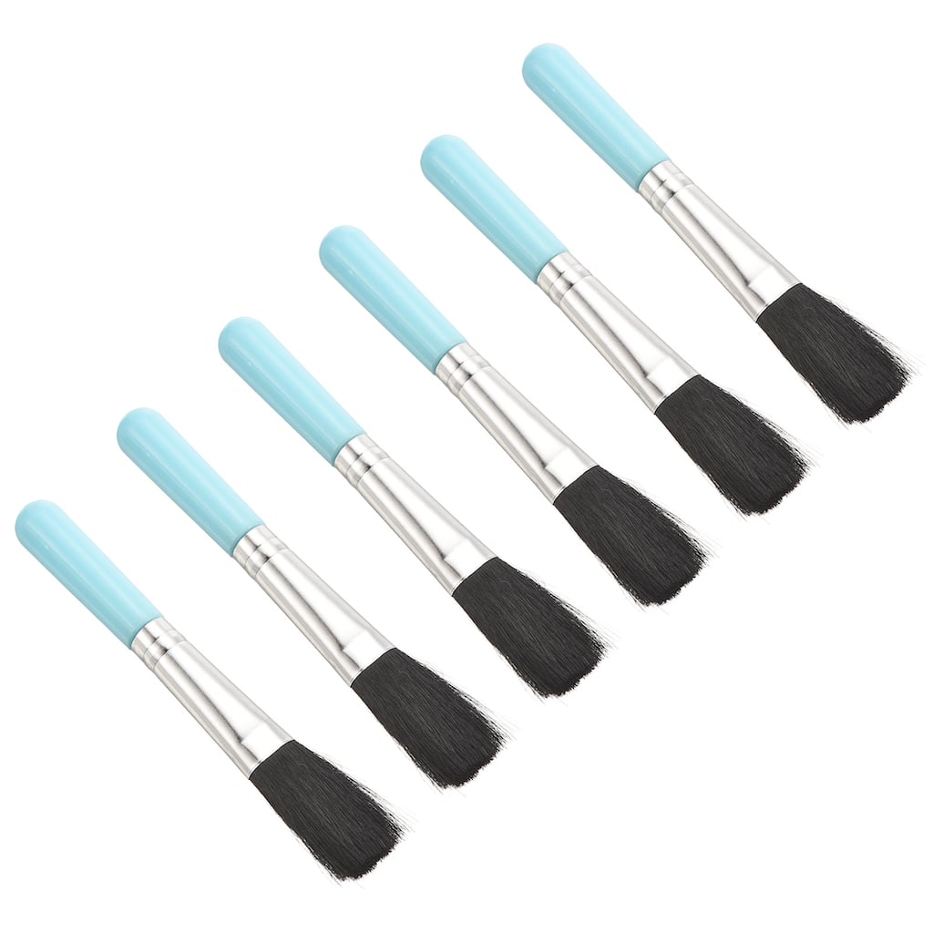 Succulent Cleaning Brush 6Pack 125mm Black Plant Brush for Garden Blue Handle - Blue,Black