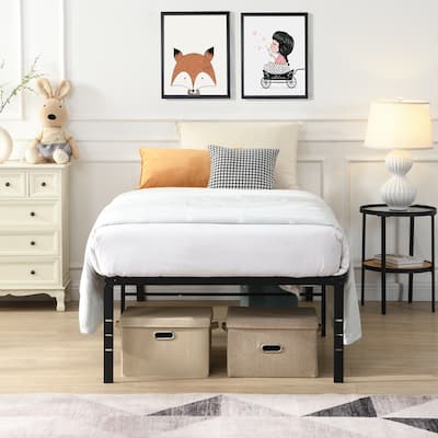 Metal Platform Bed Frame without Headboard, Heavy Duty Metal Bed Frame, No Box Spring Needed, Under Bed Storage