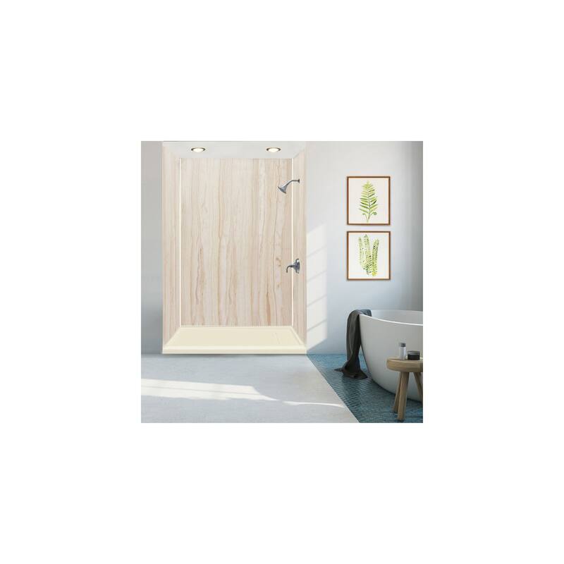 Transolid Linear 60" x 32" Alcove Shower Base with Right Hand Drain - 60" x 32" - 60" x 32"