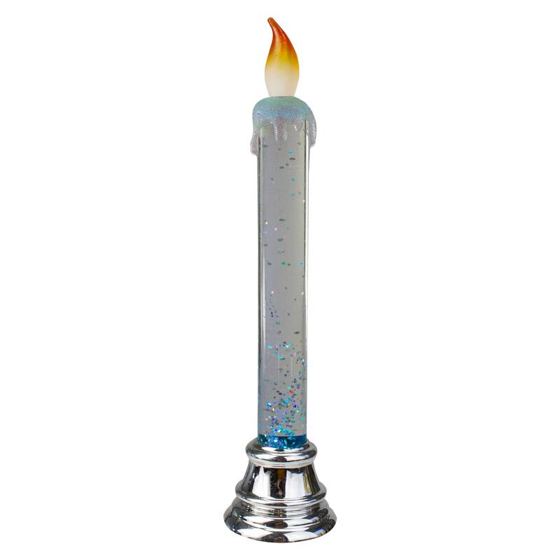LED Glittered Flameless Christmas Candle - 9.25"