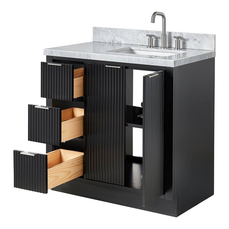 Ariel P37RCWRVO Milan 37" Free Standing Single Basin Vanity Set with