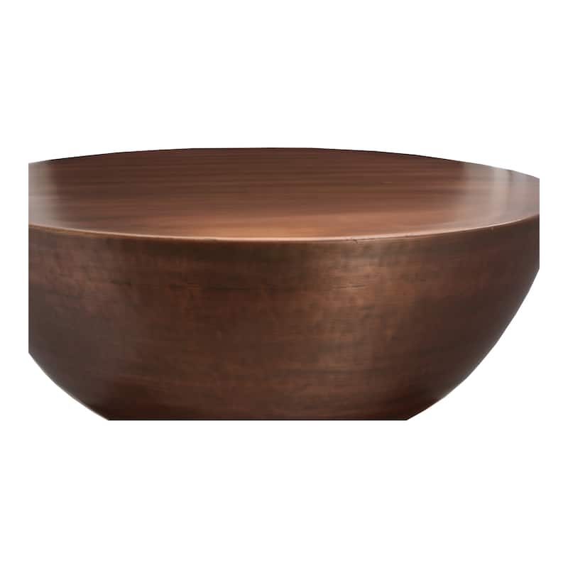 NADAAL STUDIOS Solaris Coffee Table, Round, Hollow Iron with Copper Finish