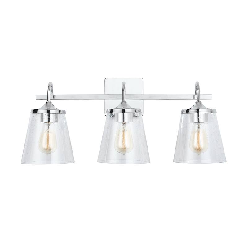 Jayne 3-light Bath/ Vanity Fixture w/ Clear Seeded Glass
