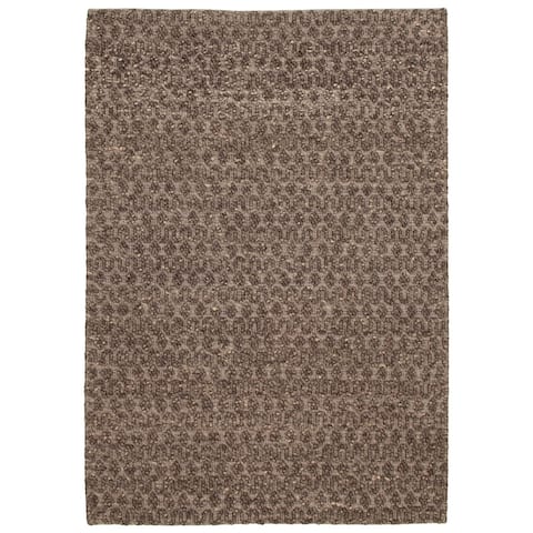 ECARPETGALLERY Braid weave Sienna Grey Wool Rug - 5'3 x 7'6