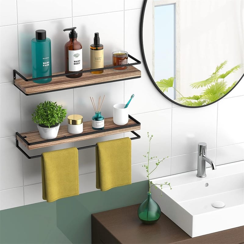 Floating Shelves Wall Mounted Set of 2 - 17"D x 5"W x 3"H