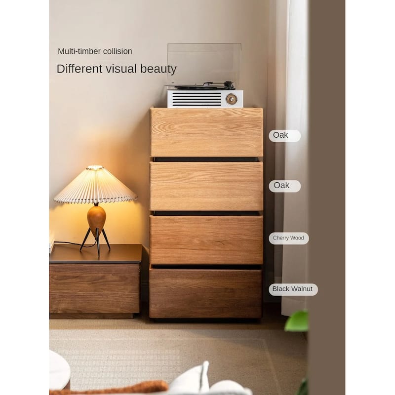Farmhouse Wood Nightstand Modular Bedside Cabinet, Free Combination