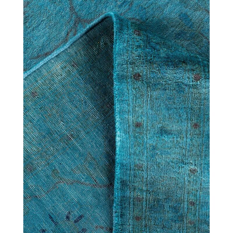Fine Vibrance, One-of-a-Kind Handmade Area Rug - Blue, 9' 1" x 12' 2" - 9' 1" x 12' 2"